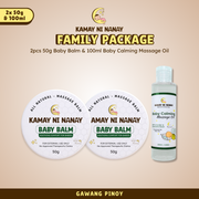 Kamay ni Nanay Family Package | 100% Natural Massage Balm for Babies with Calming Massage Oil | Safe for G6PD