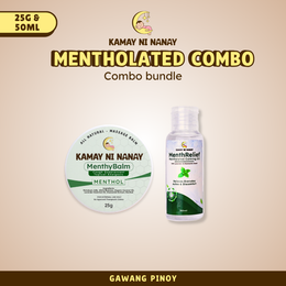 Kamay ni Nanay MenthyBalm & MenthRelief Combo Pack for Adult - Soothing Menthol Comfort and Mentholated Calming Oil - For Cough & Colds