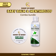 Kamay ni Nanay Baby Balm & MenthRelief Combo Pack - 100% Natural Massage Balm and Mentholated Calming Oil for Colds and Cough