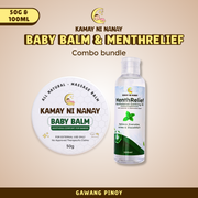Kamay ni Nanay Baby Balm & MenthRelief Combo Pack - 100% Natural Massage Balm and Mentholated Calming Oil for Colds and Cough