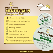 Kamay ni Nanay MenthyBalm & MenthRelief Combo Pack for Adult - Soothing Menthol Comfort and Mentholated Calming Oil - For Cough & Colds