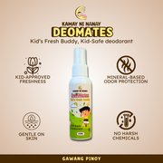Kamay ni Nanay DeoMates Kids Deodorant Spray 60ml | Mild, Safe for Kids 8+, Non-Sticky, Odor Control