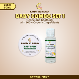 Kamay ni Nanay Combo Pack – 100% Natural and Organic Baby Balm and Calming Massage Oil for Coughs and Cold safe for G6PD